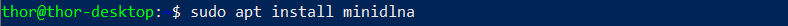 terminal commande installer Mini DLNA sous Ubuntu