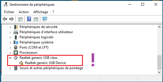 Realtek generique install USB download