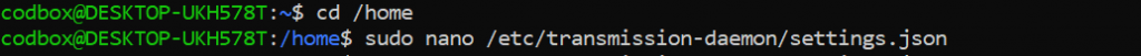 Transmission .json - No such file or directory