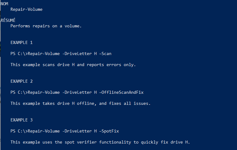 Repair HDD disk with powershell